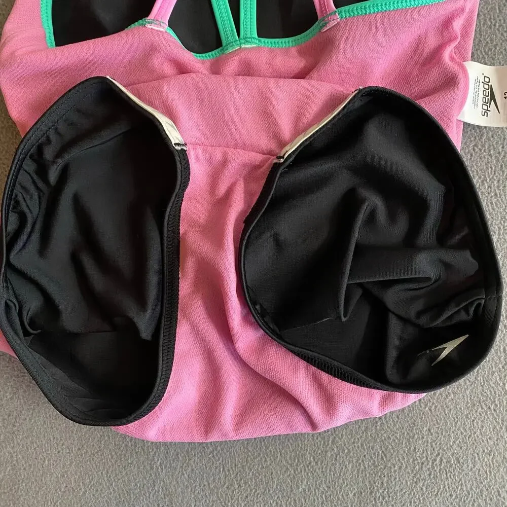 Speedo Black One Piece Swimsuit Girls 12‎ Cross Back Straps